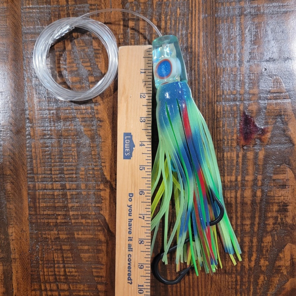 Pakula Mini Sprocket Hothead Big Game Trolling Lure - LUMO GREEN - GLOW Rigged